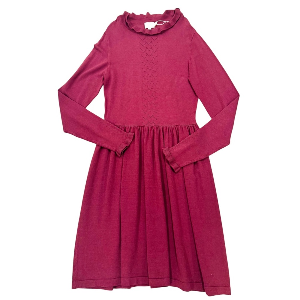 NWT Creamie Burgundy Nocturne Pointelle Dress